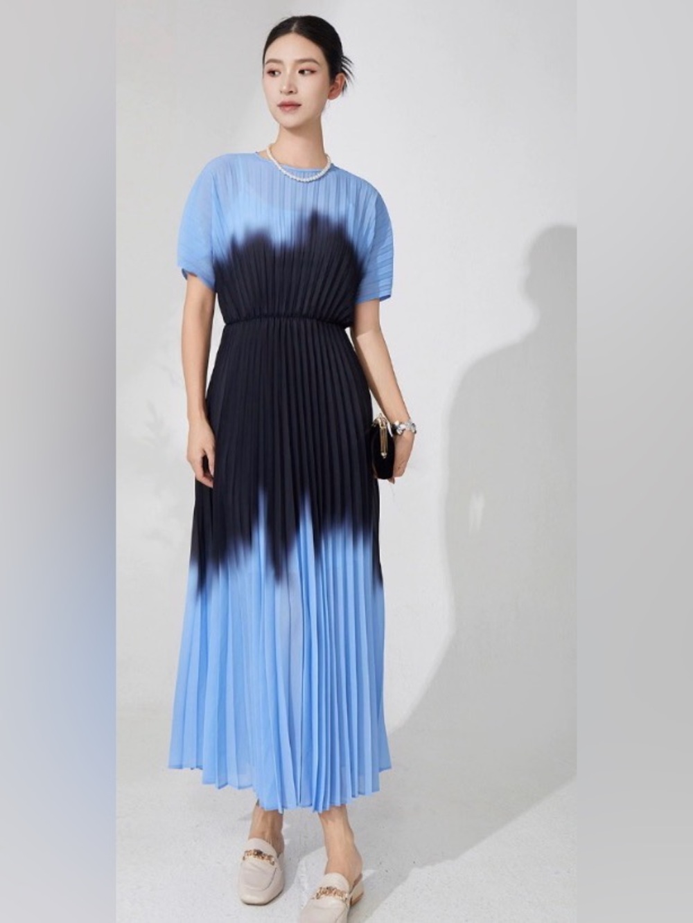 NWT Banana Republic Ombré Pleated Maxi Dress